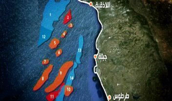 14 нефтяных полей на шельфе Сирии